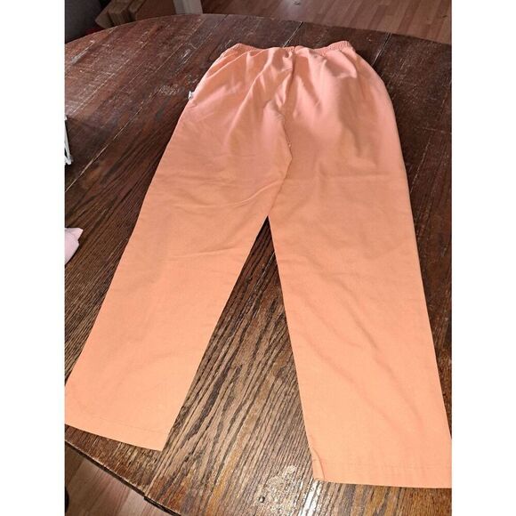 Medium Crest Orange Elastic Waist Pull On Scrub Pants w Pockets Nurse Tech Vet - Picture 2 of 2